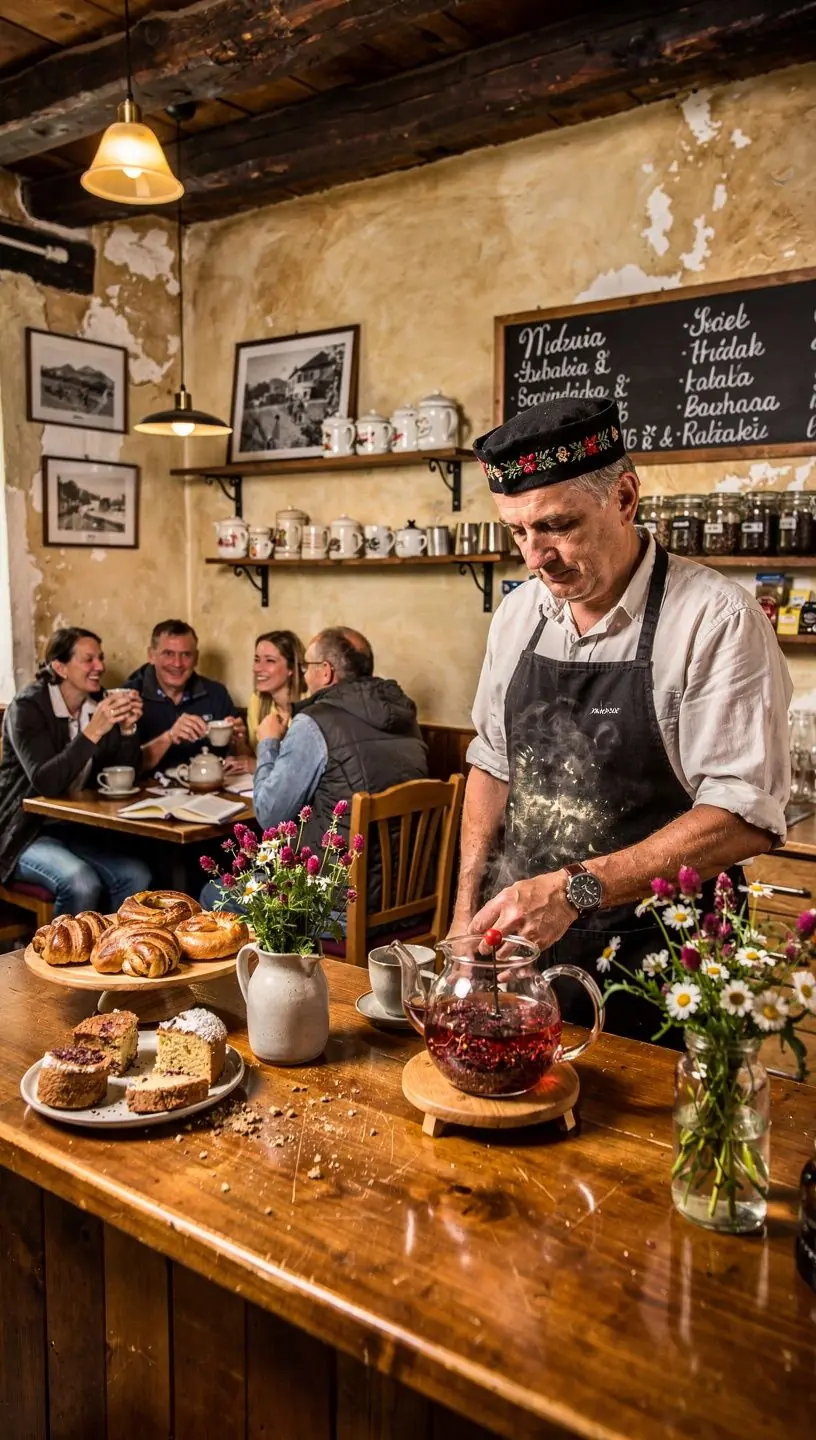 Balenie čaju s ilustráciou kvetov na ekologickom pozadí